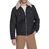 Levi's Men's Wool Blend Depot Jacket with Sherpa Collar, Navy, Large