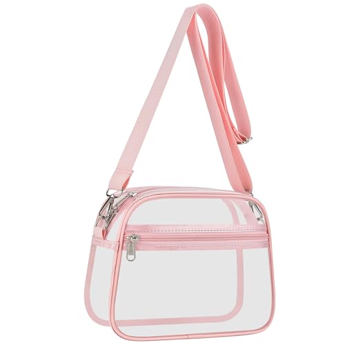 Image of USPECLARE Clear Bag for Stadium Events Clear Sports Fan Handbags Purses | Unisex 0.4 mm Thickened Waterproof PVC,Approved for Concerts,Game Days,Outdoor Events