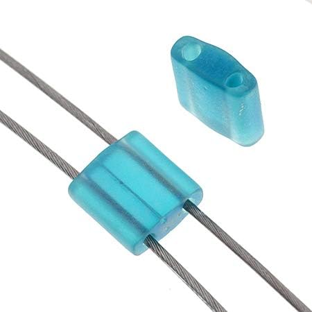 Miyuki TILA Beads 5x5mm 2 Hole TL2405FR Turquoise Green Transparent AB Matte 250Gms Bulk Bag of Japanese Glass Beads