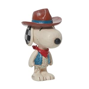 Enesco Peanuts by Jim Shore Snoopy Cowboy Miniature Figurine, 3.44 Inch, Multicolor