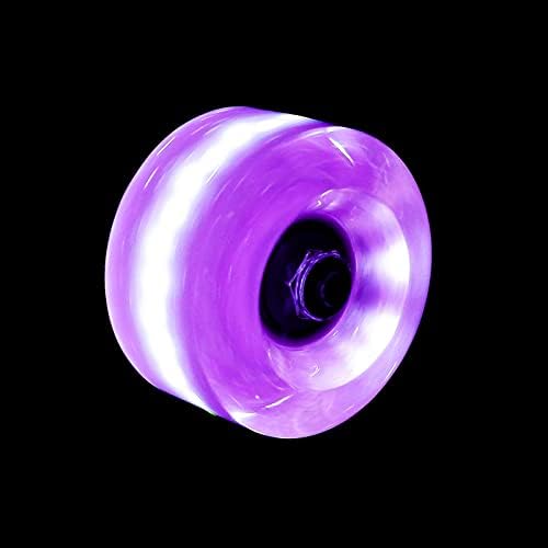 Miniatura 2 de Nezylaf Paquete de 8 ruedas de patinaje iluminado, ruedas LED de dureza 78A con rodamientos ABEC-9 de primera calidad, accesorios iluminadores para