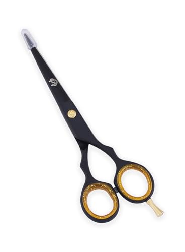 Professional Hair Cutting Scissors – 6.5" Barber Shears with Finger Rest & Comfort Grip – Sharp Stainless Steel Blades for Salon & Home Hairdressing (Black)