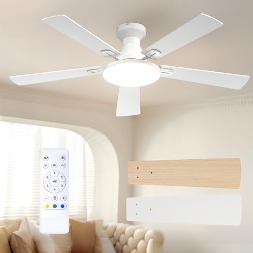 Passky Ventilatore a soffitto con luce silenzioso 132cm,...