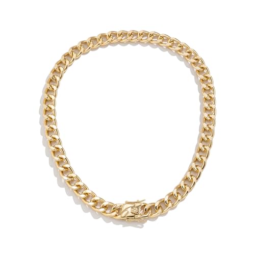 SXYCYRC Joyería femenina Collar simple de cadena gruesa recortada collar a presión punk vintage para mujer Aniversario de bodas, Acción de Gracias, Día de la Madre, Navidad, regalos de cumpleaños