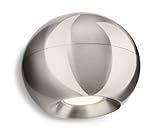 Warmes, blendfreies Licht Philips Ledino LED-Wandleuchte Nio 1-flammig dimmbar 6 W, stahl gebürstet/blau 336101716