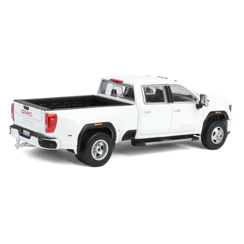 Camión a escala 1:64 GMC Sierra 3500 Denali Dually blanco miniatura 3