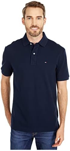 Tommy Hilfiger mens Adaptive With Magnetic Buttons in Classic Fit Polo Shirt, Sky Captain, Large US