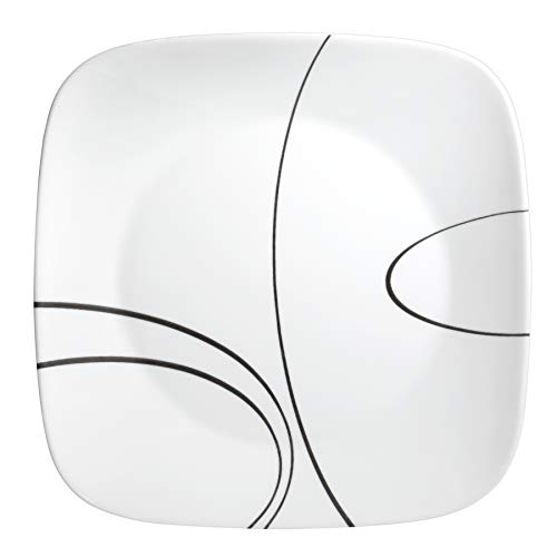 Corelle 18-Piece Service for 6 Dinnerware Set, Triple Layer Glass and Chip Resistant, Lightweight Square Plates and Bowls Set, Simple Lines - Image 6