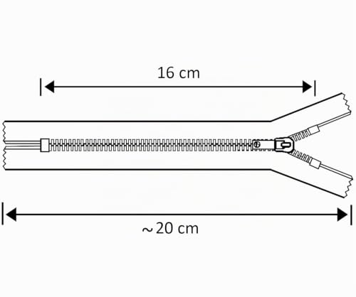 AERZETIX - C61277 - Lot de 2 Fermetures éclair non séparables 16 cm en métal - fermeture à glissière - couleur gris plomb - couture maroquinerie trousses jupe robe vêtement pantalon mercerie – vue 6