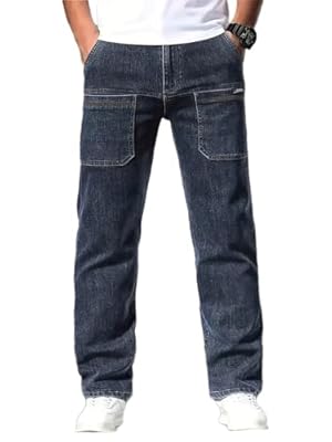 Oanviso Jeans de Ajuste Relajado de Hombre Pantalones Vaqueros Holgados Denim Jeans Moda Hip Hop Slim Fit Pantalone Casuales Elasticos Pantalón Jeans Largo B Azul Oscuro L | Ya disponible en tu tienda friki favorita! En mundofriki.es!