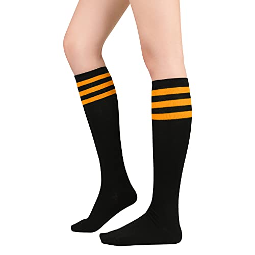 Image of American Trends Womens Athletic Knee High Socks Outdoor Sport Thigh High Stockings Casual Stripes Tube Socks