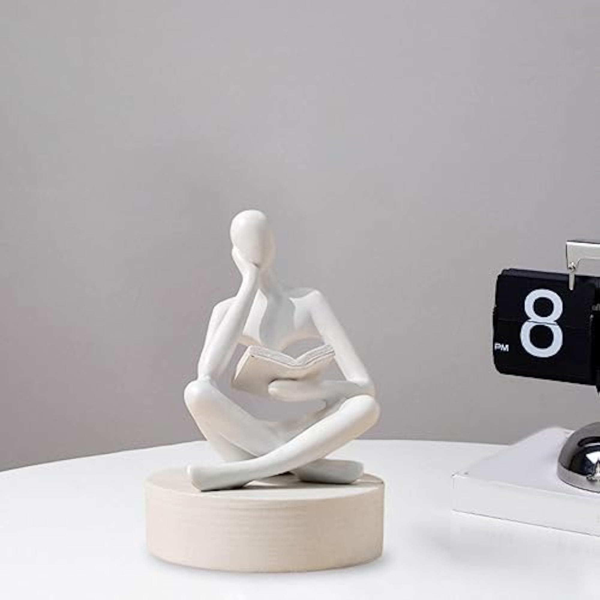 Human Figurine Thinker Statue for Desktop Shelf