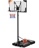 SPORTANA® Canestro Basket da Esterno Regolabile 135–305cm Base Riempibile 60 kg Canestro p...
