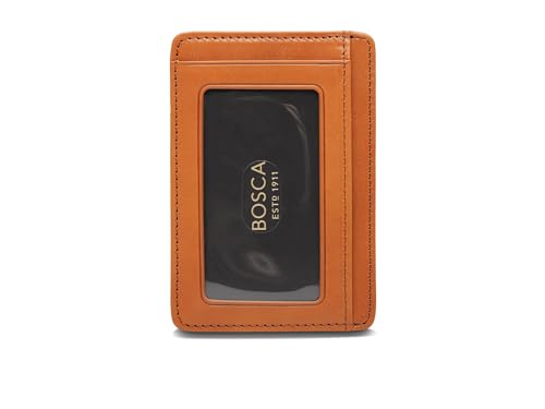 Bosca Old Leather-Airtag Seven-Pocket ID Card Case, Saddle, One Size3