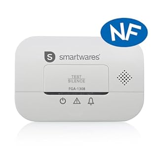 Smartwares Détecteur de monoxyde de Carbone - Certifié NF - Capteur 10 Ans - Piles 3 Ans - avec voyants Lumineux et Bouton de Test - FGA-13081FR