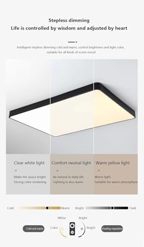Plafonnier LED 78W carré blanc 65 cm à intensité variable - 8