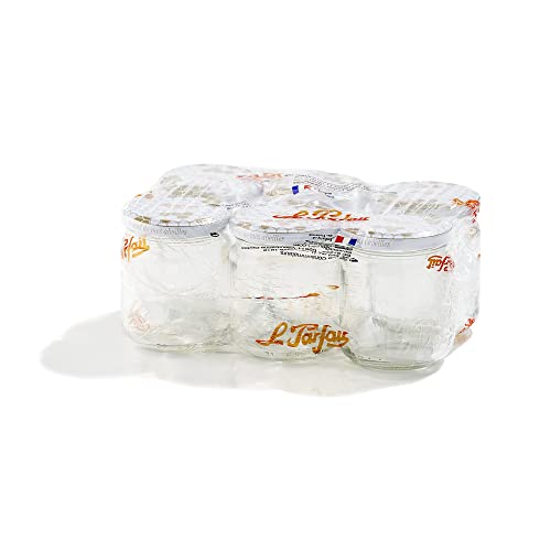 Le Parfait 4034 T.O. Pot à Miel avec Couvercle Verre Transparent/Doré 212 ML 63 mm Lot de 6