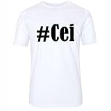 Reifen-Markt Camiseta #Cei Hashtag para mujer y hombre en blanco y negro