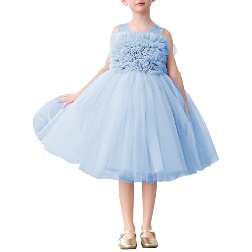 Girls Ruffled Cake Dress Fancy Tulle Pageant Homecoming Birthday Party Dresses