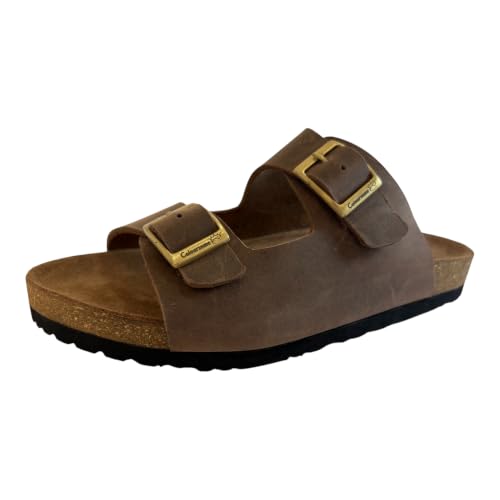 Image of Heritage - Premium Leather Two-Strap Comfort Sandal | Genuine Leather | Brown | UK 4-9 (EU 37-43)