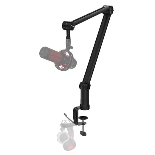 IXTECH Microphone Boom Arm with Desk Mount, 360° Rotatable, Adjustable and Foldable Scissor Mounting for Podcast, Video Gaming, Radio and Studio Audio, Sturdy and Universal - Elegance Model