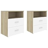 Color: Roble Sonoma y blanco; Material: Madera aglomerada; Dimensiones: 50 x 32 x 60 cm (ancho x profundo x alto)