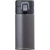 アトラス 水筒 340ml 保温 保冷 真空断熱 ステンレス 軽量 スリム ワンタッチマグボトル 広口 洗いやすい おしゃれ Basic Products ベーシックプロダクツ 白湯 ワンタッチオープン ブラック 黒 AWR-340BK