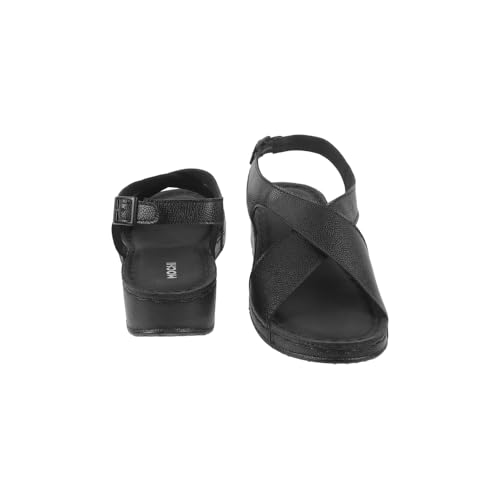 Image of Mochi Women Synthetic Leather Cross-Strap Comfort Sandal