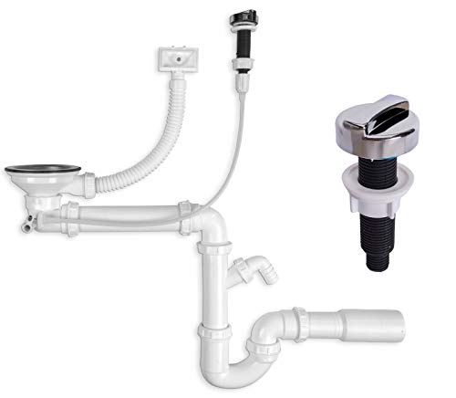 Preisvergleich Produktbild Ablaufgarnitur Spülenablauf Drehexcentergarnitur Drehknopf Spülen Sifon Siphon a231M50