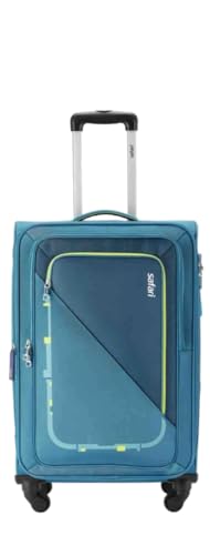 Image of Safari Spencer 71 cm Medium Check-in Soft-Sided Luggage | Lightweight Polyester Suitcase with 360 Spinner Wheels, Combination Lock & Telescopic Handle (Spencer, Teal, Medium (71 cm))