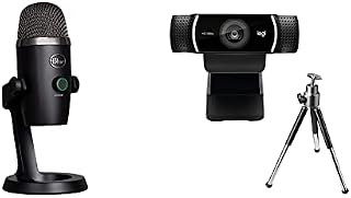 Blue Yeti Nano Premium USB Mic for Recording, Streaming, Gaming, Podcasting on PC and Mac, Condenser Microphone with Blue VO!CE Effects - Black & Logitech C922 Pro Stream Webcam - Black