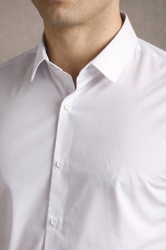 Image of Louis Philippe Men's Slim Fit Bamboo Blend Sustainable Stretch Young Formal Shirt
