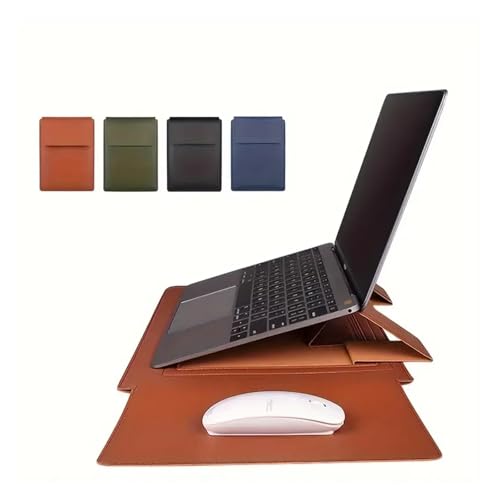 Housse de rangement ordinateur portable et support ventilé marron pour le bureau