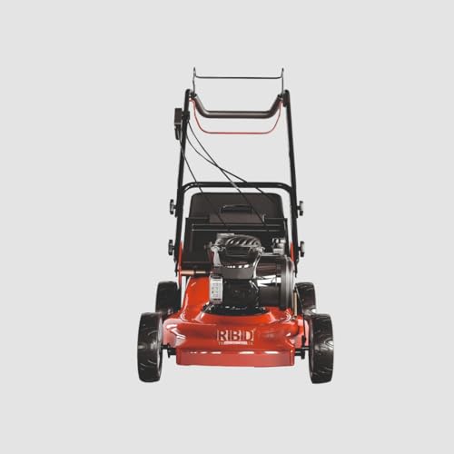 Image of RBD 6HP Petrol Lawn Mower - 18-Inch Cutting Width, 4-Stroke Engine Gas Powered Grass Cutter with Metal Deck & Heat-Treated Alloy Steel Blades - Heavy Duty Push Mower for Landscaping