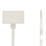 Paquete Cantidad: 100 Pcs heschen marcador de nailon con cremallera Cable Ties Self Locking 150 mm (6 pulg.) 33 LBS color blanco 100 unidades