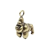 [HOMOBABE] 銅製 狂暴巨獣ゴリラ ペンダント チャーム ジュエリー作成用 キーホルダー ネックレス飾り アクセサリー ゴールド