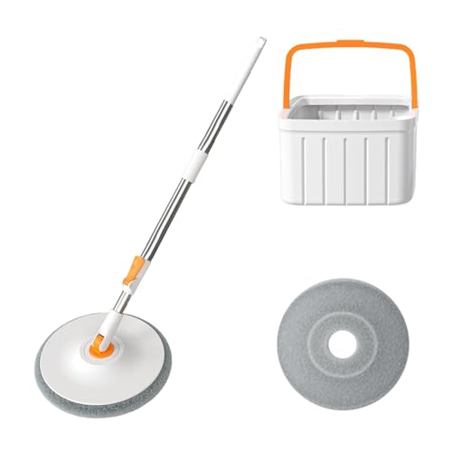 Trapeador para limpieza de suelos, juego de fregona giratoria portátil y cubo, fregona de limpieza compacta con cabezal giratorio de 360 grados, juego de cubo de fregona que ahorra agua para girar