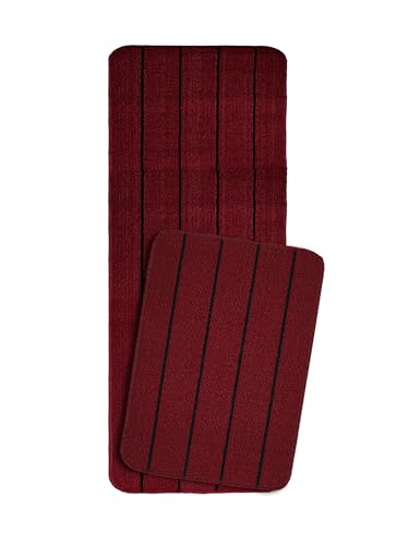 Image of SARAL Home Multiuse Combo Pack of 2Pc | Polyester Door Mat 45x60 & Runner Floor Mat 43x120| Anti-Skid | Quick Drying | Soft Water Absorbent | Home, Bathroom, Kitchen, Bedroom | Modern Design