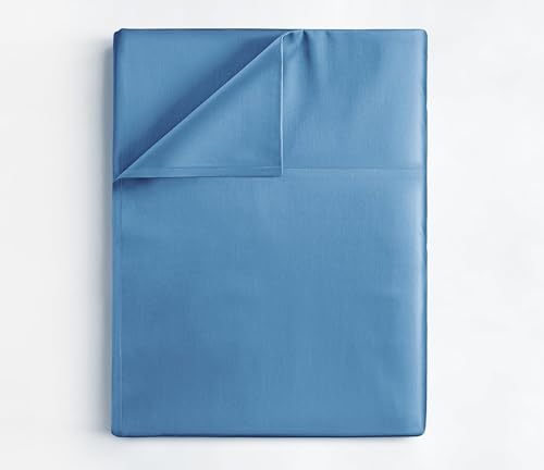 Cal King Flat Sheet - Single Top Flat Sheet Only - Cooling - Denim Blue