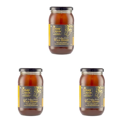 Image of Honey and Spice Pure Raw Wild Honey (500g) | Single Origin honey From the forests of South India With No Added Preservatives | 100% Raw and Pure | Unblended and Unpasteurized | Natural and Original | Unprocessed | No Added Sugar | FDA certified