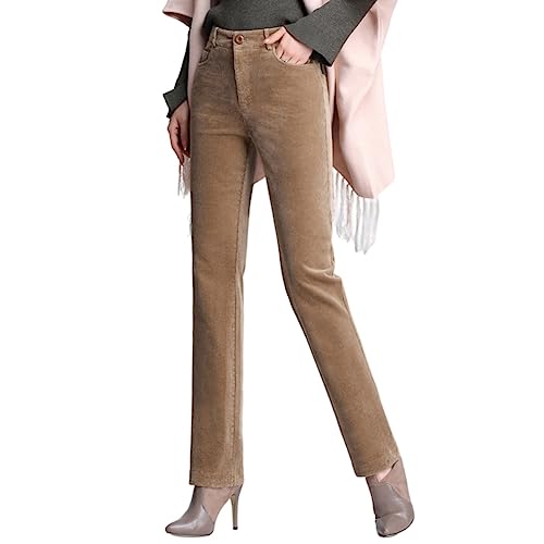 Valin Pantalones rectos de corte recto para mujer, cintura alta, tallas grandes, pantalones...
