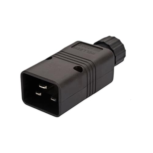 JSADZKJ IEC 320 C20 Adaptador de conector macho enchufe de montaje de alimentación 16 A 250 V CA