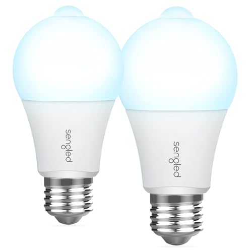 Sengled Motion Sensor LED Bulbs A19 5000K Daylight Dusk to Dawn Motion Activated Light 11W (75W Equivalent) 1200 Lumens for Indoor & Outdoor Use Porch Garage Hallway 2 Pack