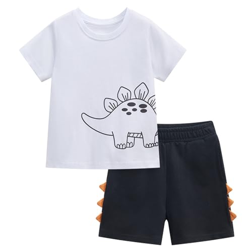 Image of Little Boys Shorts Set Toddler Boys 100% Cotton Summer Short Sleeve T-Shirts and Shorts Clothing Sets 2PCS