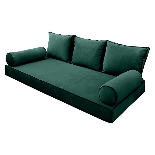 SLIPCOVER ONLY S.V3 Velvet Indoor Daybed Mattress Pillow Covers Contrast Pipe Full AD317