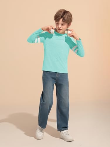 Image of Haloumoning Boys Long Sleeve Shirts Kids Crewneck T Shirts Casual Striped Tops Tees 5-14 Years