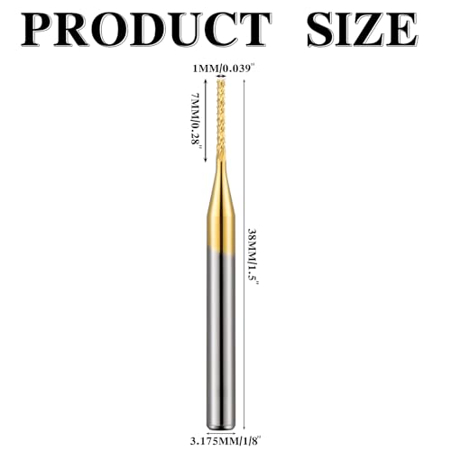 Image of MorningRo 20 Pcs 1 /8'' Shank 1mm End Mill Bits Titanium Coat Carbide End Mill Engraving Milling Cutter CNC Router Bits for PCB Machine