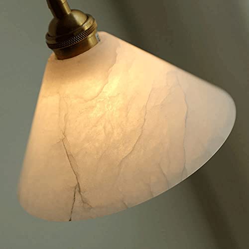 Lustre E27 en marbre véritable et laiton ajustable pour chic intérieur - 7