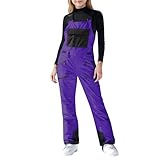 VOGFFR Girls Snow Bibs,Girls Boys Snow Pants Kids Insulated Bib Overalls Fashion Waterproof Ski Bibs Snowboard Outfit with Adjustable Strap Purple