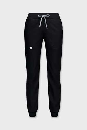 Fabletics Women\'s Active Scrub Jogger - MotionTech, 4-Way Stretch, Pocket-Packed, Lightweight, Semi-Slim Fit, M/Regular 28 in | 28, Black